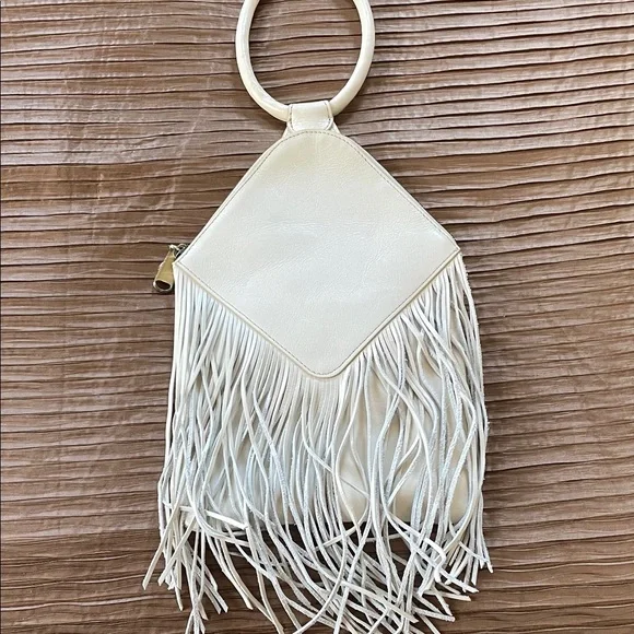 HOBO Cream Fringe Clutch - Picture 1 of 3